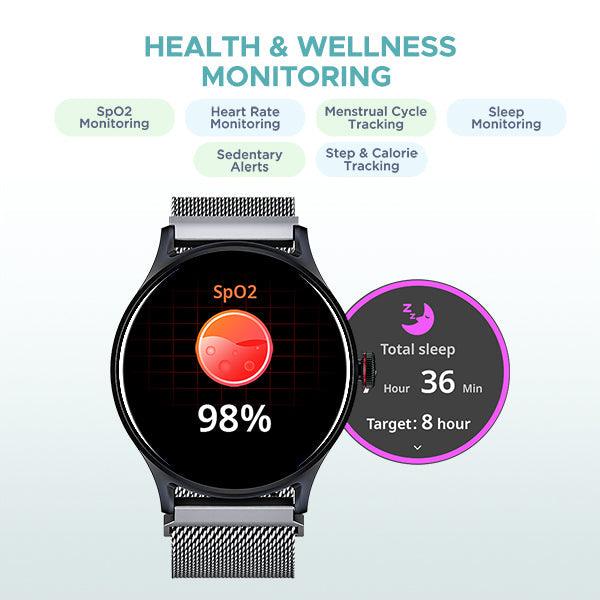 boAt Lunar Vista | Smartwatch with 1.52" (3.86cm) Vivid Round Display, BT Calling, 100+ Sports Modes, AI Voice Assistant - Nalanda Enterprises