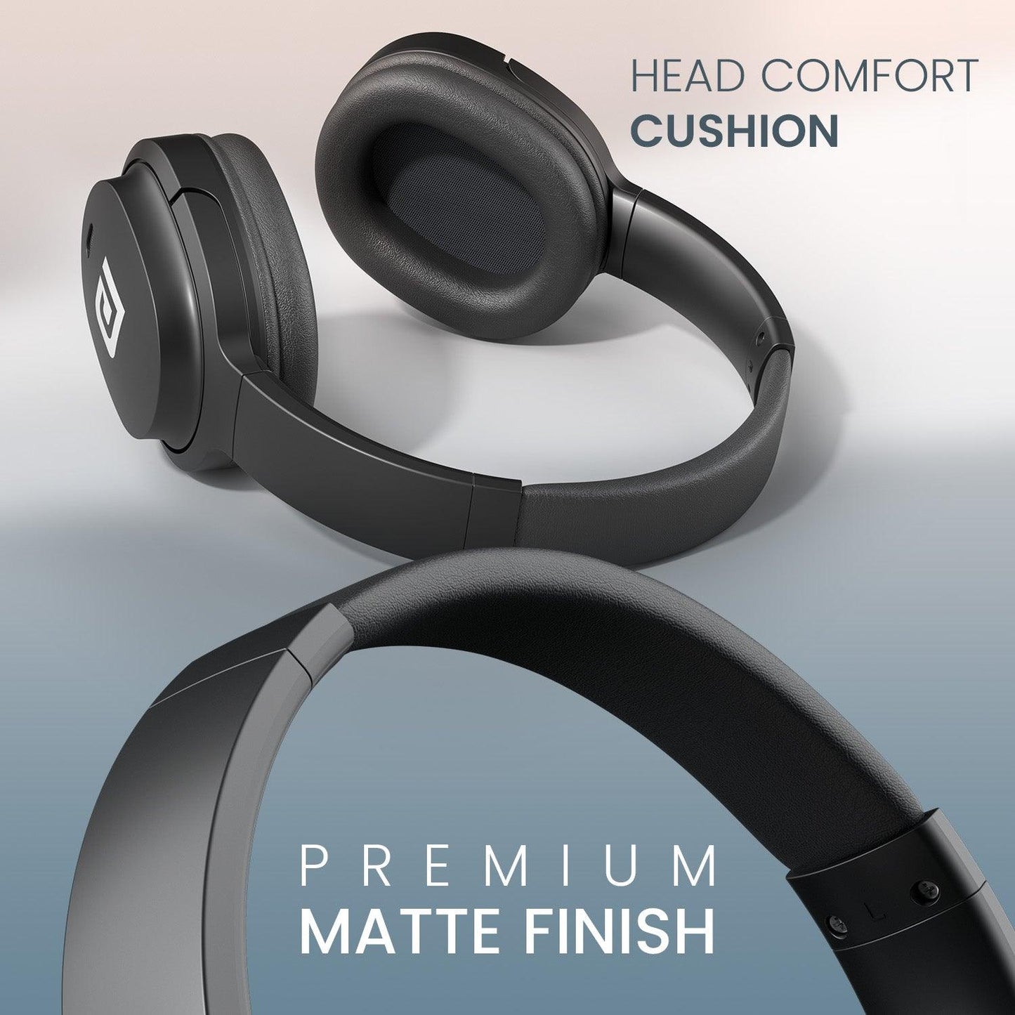 Portronics Muffs M4 Over Ear Bluetooth Headphone with Upto 40 Hours Playtime, Powerful Bass, 40mm Dynamic Driver, BT 5.3V, in-Built Mic, Adjustable Height, Head Cushion, Type C Fast Charging - Nalanda Enterprises