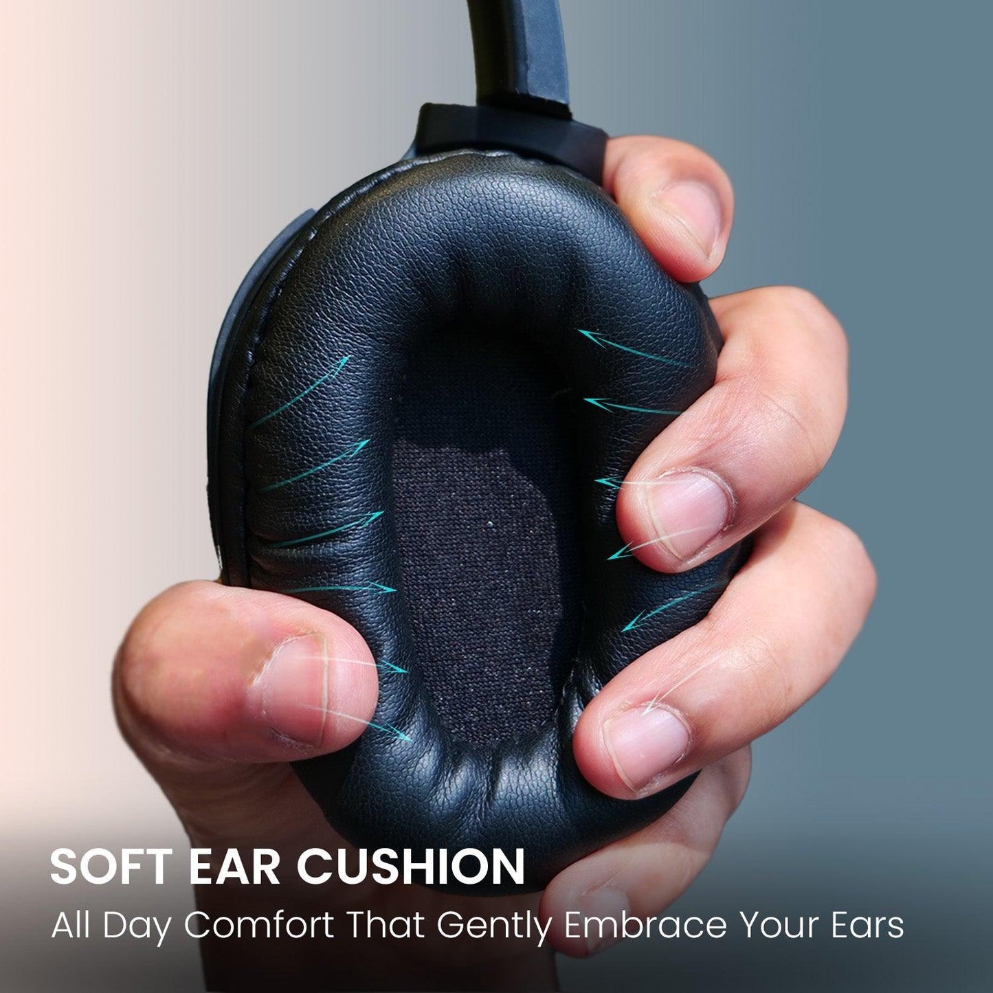 Portronics Muffs M4 Over Ear Bluetooth Headphone with Upto 40 Hours Playtime, Powerful Bass, 40mm Dynamic Driver, BT 5.3V, in-Built Mic, Adjustable Height, Head Cushion, Type C Fast Charging - Nalanda Enterprises