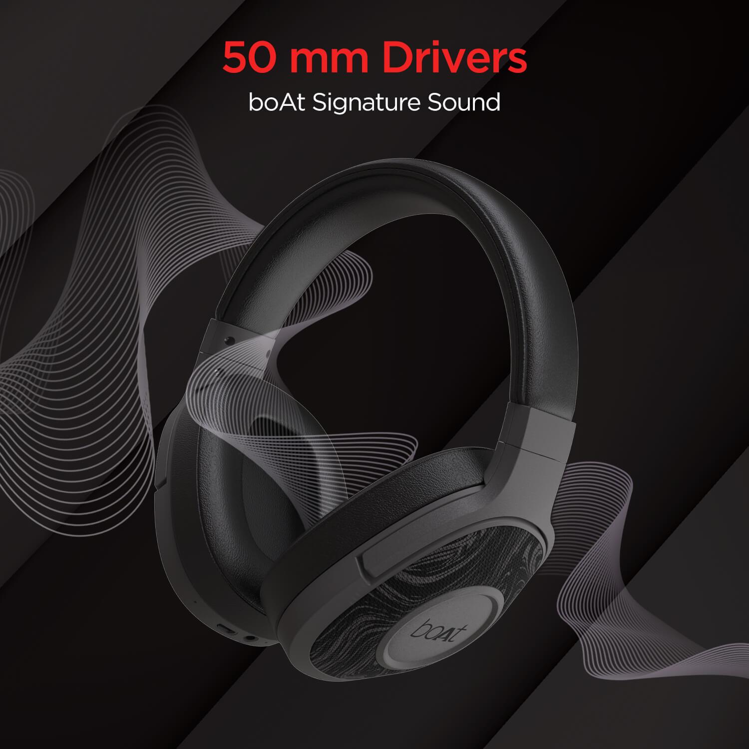 boAt Rockerz 550 | Over Ear Bluetooth Headphones with Upto 20H Playback, 50mm Dynamic Driver, 500mAh Battery - Nalanda Enterprises