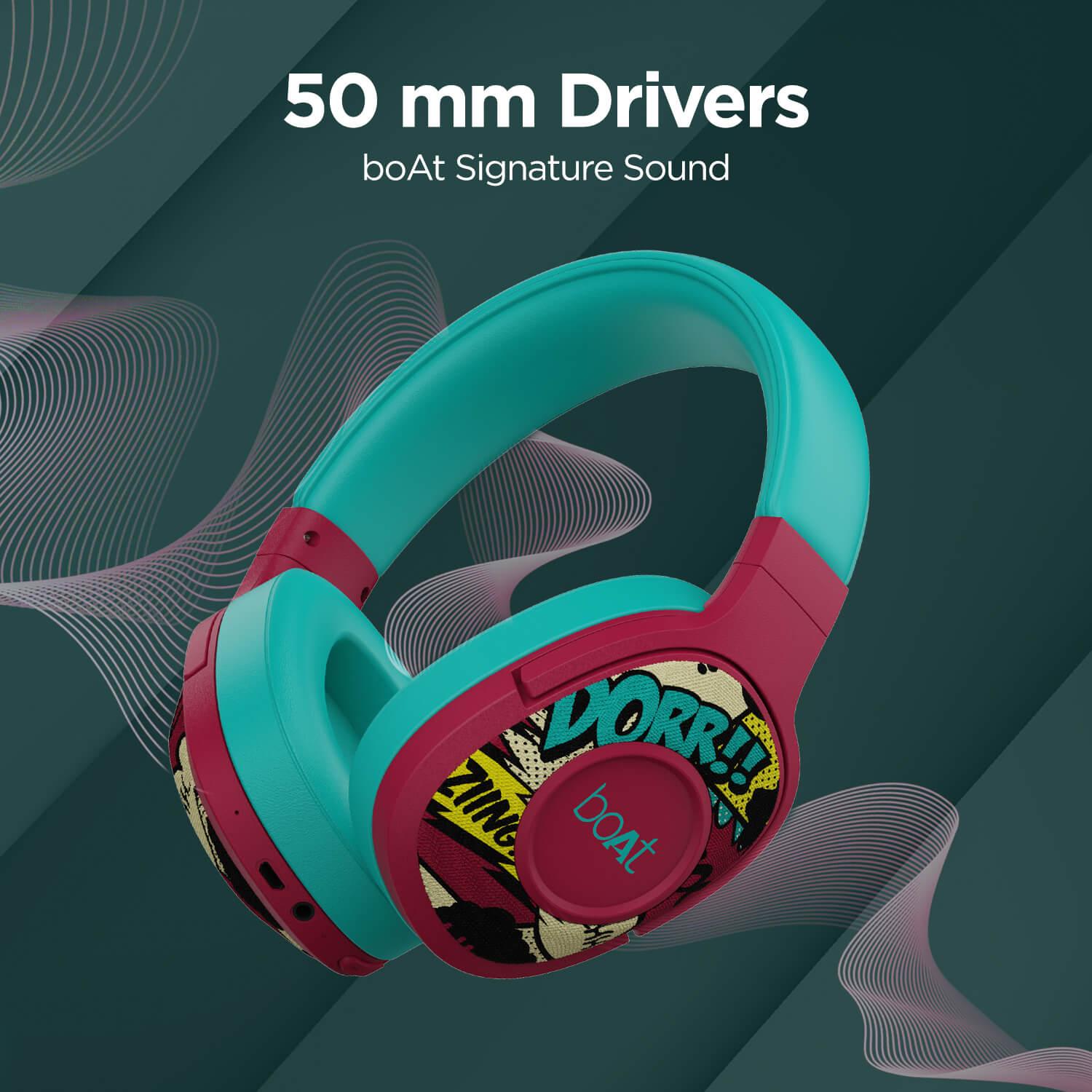boAt Rockerz 550 | Over Ear Bluetooth Headphones with Upto 20H Playback, 50mm Dynamic Driver, 500mAh Battery - Nalanda Enterprises