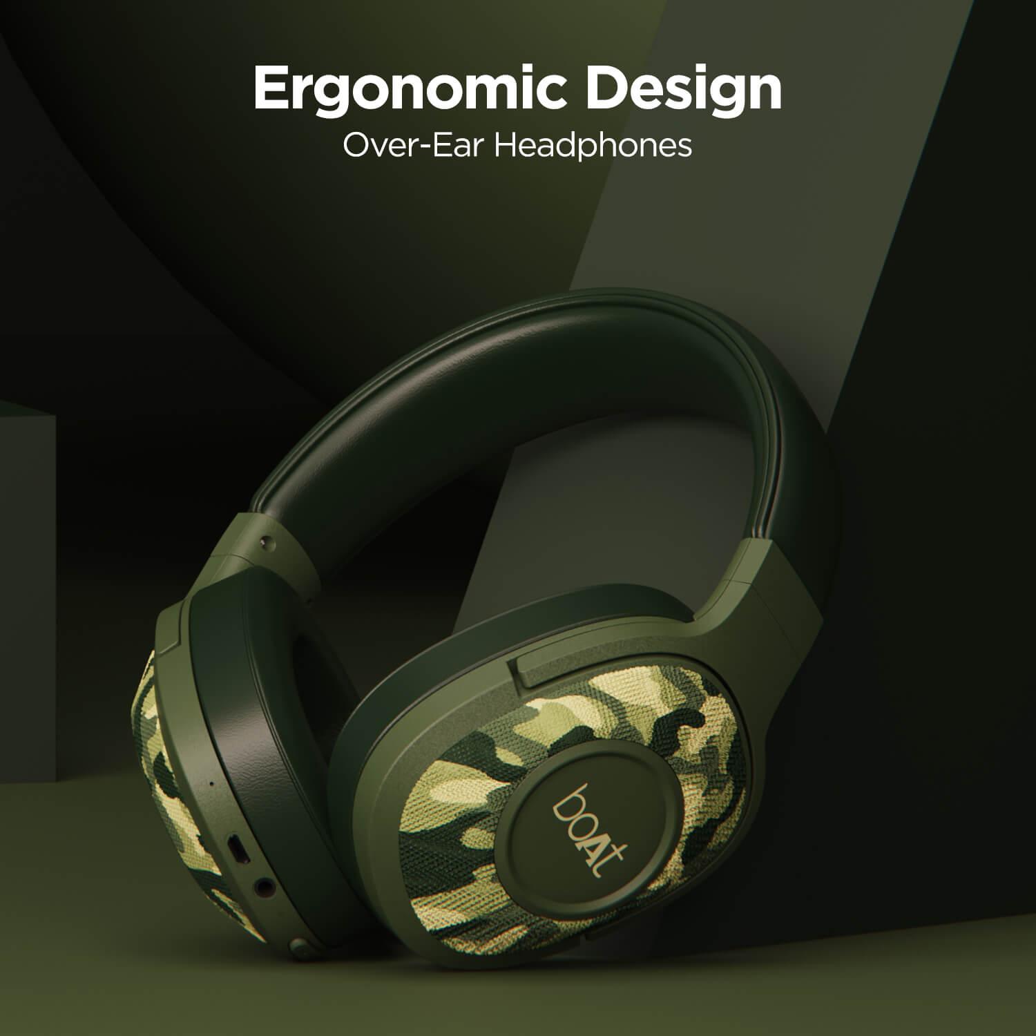 boAt Rockerz 550 | Over Ear Bluetooth Headphones with Upto 20H Playback, 50mm Dynamic Driver, 500mAh Battery - Nalanda Enterprises