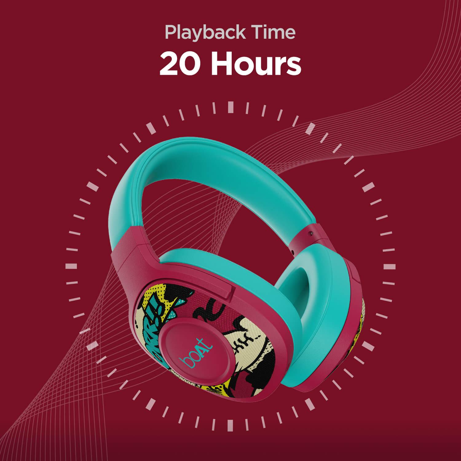 boAt Rockerz 550 | Over Ear Bluetooth Headphones with Upto 20H Playback, 50mm Dynamic Driver, 500mAh Battery - Nalanda Enterprises