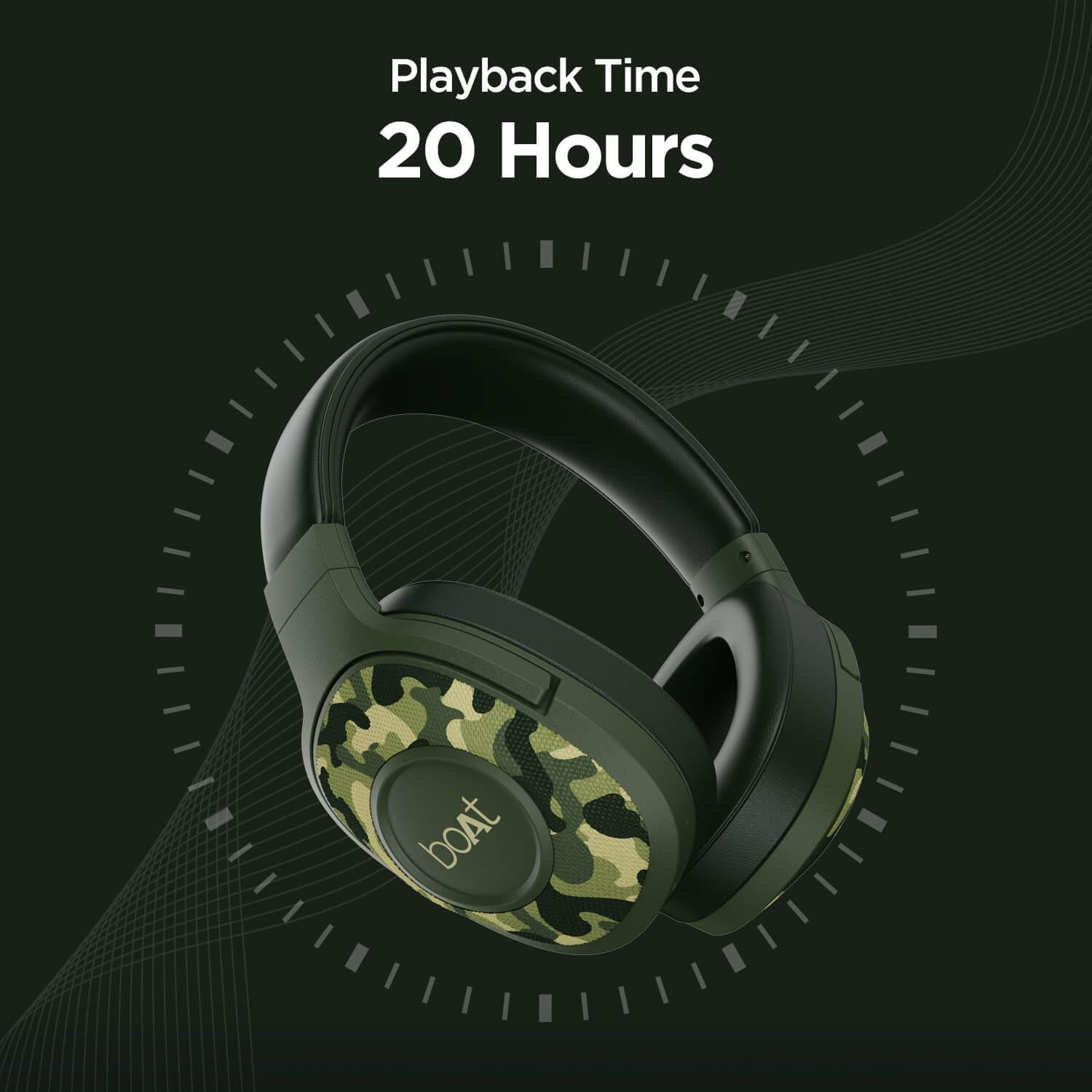 boAt Rockerz 550 | Over Ear Bluetooth Headphones with Upto 20H Playback, 50mm Dynamic Driver, 500mAh Battery - Nalanda Enterprises