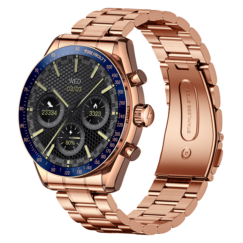 Fire-Boltt Diamond Luxury Stainless Steel Smart Watch with 1.43” AMOLED Screen, 466 * 466 px Resolution, 750 NITS Brightness, Bluetooth Calling, 300 Sports Mode, IP67 Rating - Nalanda Enterprises