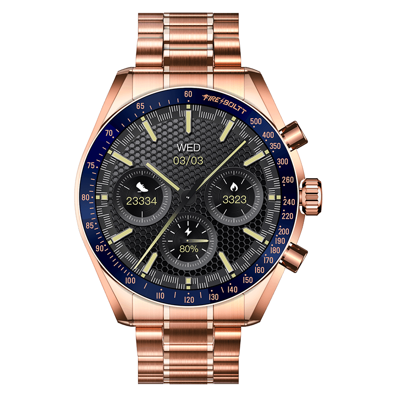 Fire-Boltt Diamond Luxury Stainless Steel Smart Watch with 1.43” AMOLED Screen, 466 * 466 px Resolution, 750 NITS Brightness, Bluetooth Calling, 300 Sports Mode, IP67 Rating - Nalanda Enterprises