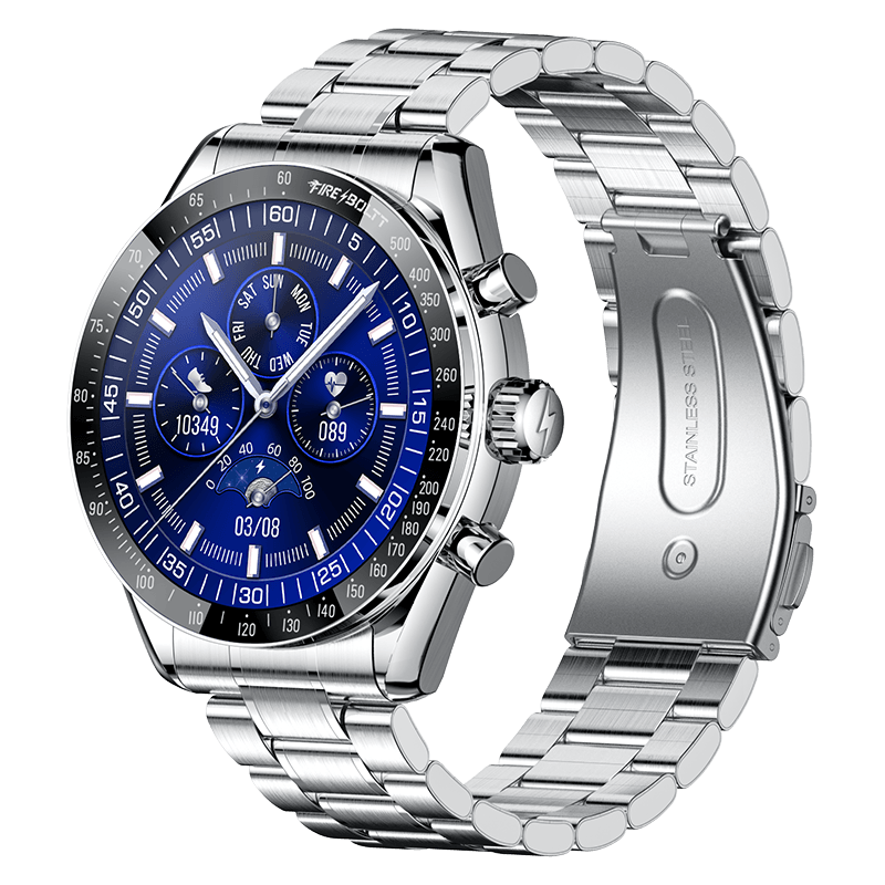 Fire-Boltt Diamond Luxury Stainless Steel Smart Watch with 1.43” AMOLED Screen, 466 * 466 px Resolution, 750 NITS Brightness, Bluetooth Calling, 300 Sports Mode, IP67 Rating - Nalanda Enterprises