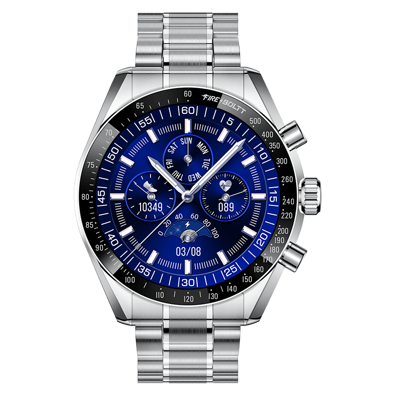 Fire-Boltt Diamond Luxury Stainless Steel Smart Watch with 1.43” AMOLED Screen, 466 * 466 px Resolution, 750 NITS Brightness, Bluetooth Calling, 300 Sports Mode, IP67 Rating - Nalanda Enterprises