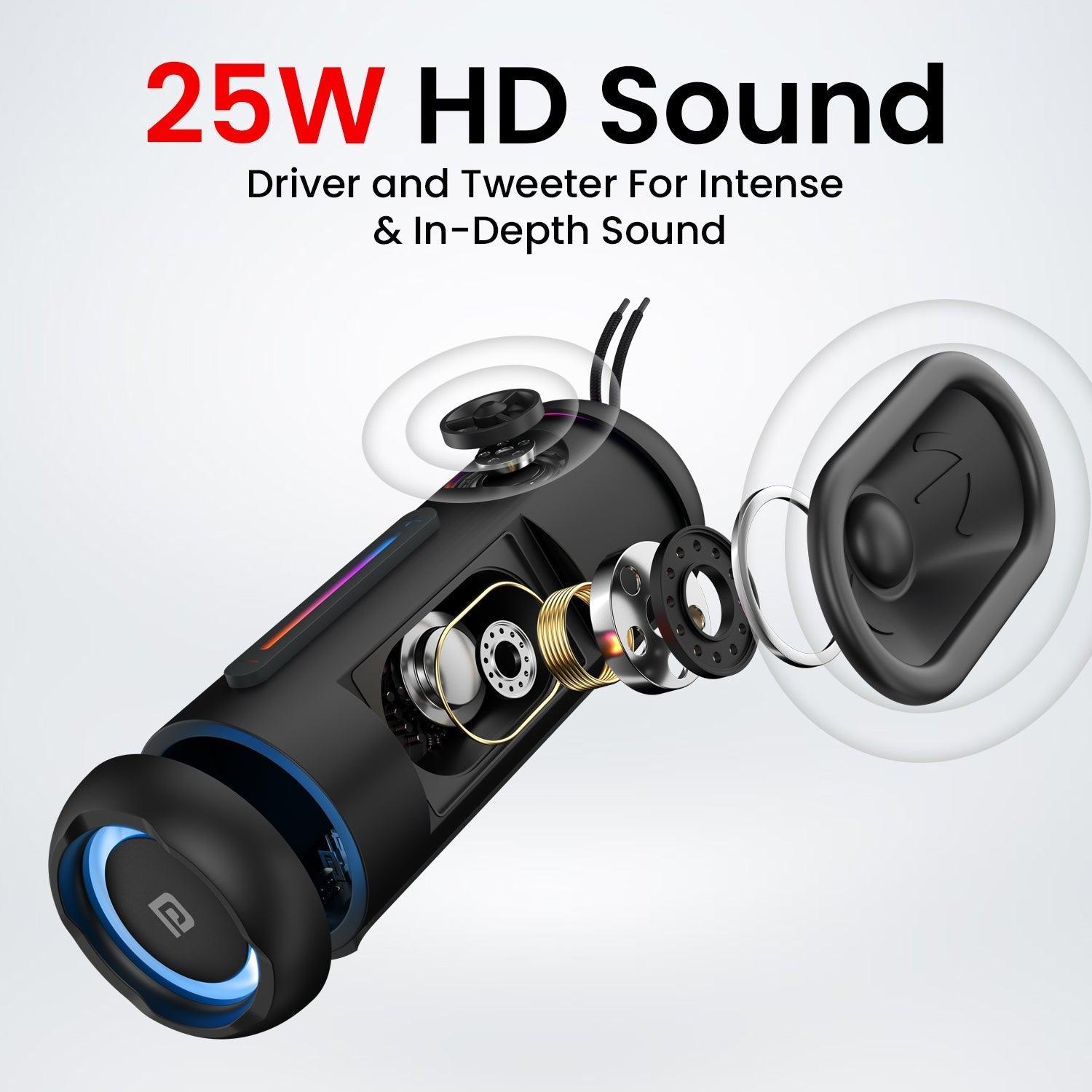 Portronics Breeze 5 Portable Wireless With In Built Mic,6Hrs Playtime 25 W Bluetooth Speaker - Nalanda Enterprises