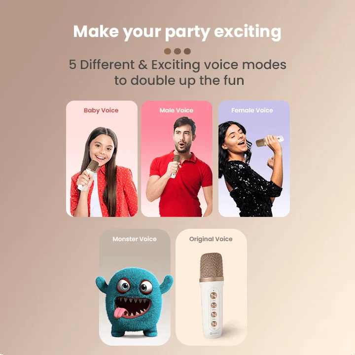 Toreto Retromini Wireless Bluetooth Speaker 14watt with Dual Wireless Karaoke Mic | Fast Charging | Voice Changing Feature | Deep Bass I USB I TWS I Aux I Outdoor Speaker | Carrying Strap - Nalanda Enterprises