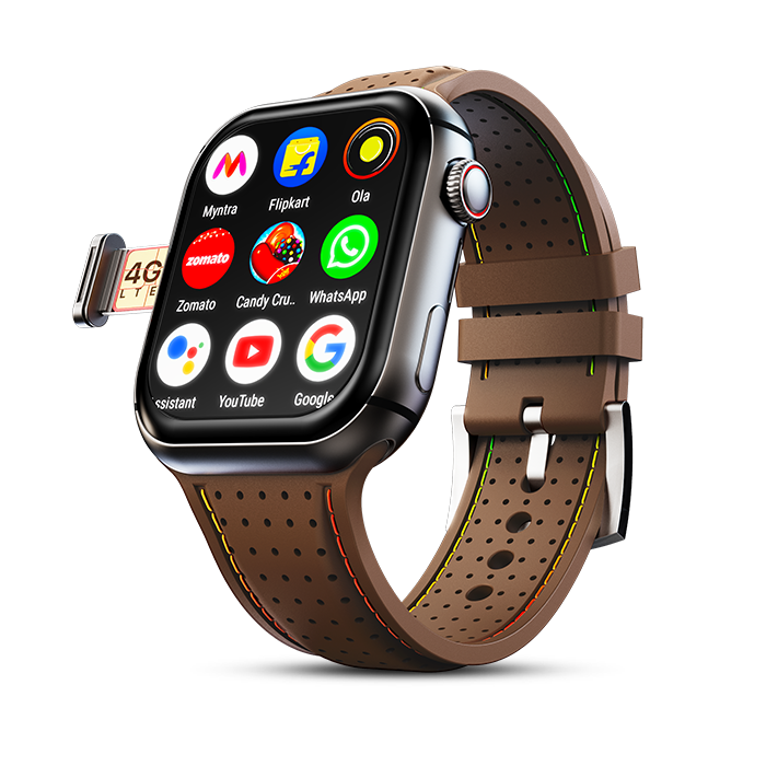 Fire-Boltt Dream WristPhone - 4G SIM/LTE/WiFi, Android OS, Play store unlimited apps, GPS Smartwatch (Midnight Steel Strap, Free Size) - Nalanda Enterprises
