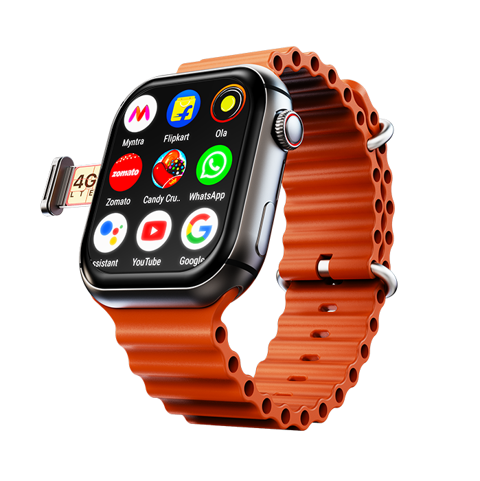 Fire-Boltt Dream WristPhone - 4G SIM/LTE/WiFi, Android OS, Play store unlimited apps, GPS Smartwatch (Midnight Steel Strap, Free Size) - Nalanda Enterprises
