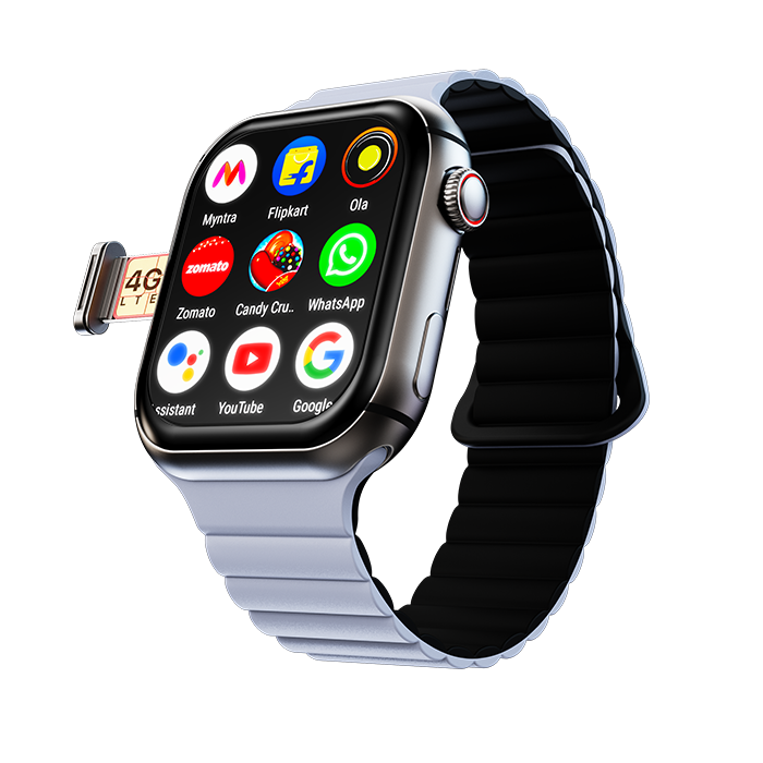 Fire-Boltt Dream WristPhone - 4G SIM/LTE/WiFi, Android OS, Play store unlimited apps, GPS Smartwatch (Midnight Steel Strap, Free Size) - Nalanda Enterprises
