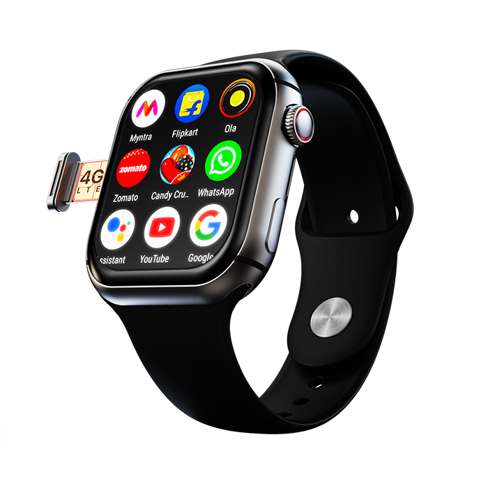 Fire-Boltt Dream WristPhone - 4G SIM/LTE/WiFi, Android OS, Play store unlimited apps, GPS Smartwatch (Midnight Steel Strap, Free Size) - Nalanda Enterprises