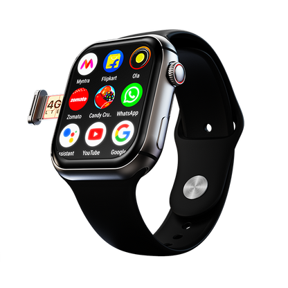 Fire-Boltt Dream WristPhone - 4G SIM/LTE/WiFi, Android OS, Play store unlimited apps, GPS Smartwatch (Midnight Steel Strap, Free Size) - Nalanda Enterprises