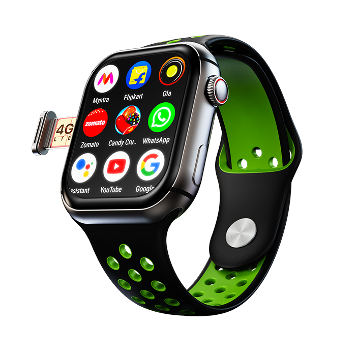 Fire-Boltt Dream WristPhone - 4G SIM/LTE/WiFi, Android OS, Play store unlimited apps, GPS Smartwatch (Midnight Steel Strap, Free Size) - Nalanda Enterprises