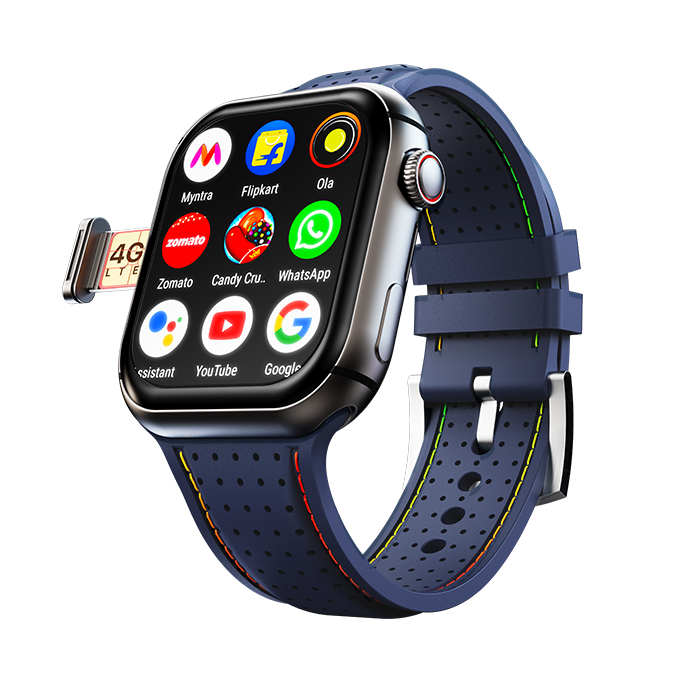 Fire-Boltt Dream WristPhone - 4G SIM/LTE/WiFi, Android OS, Play store unlimited apps, GPS Smartwatch (Midnight Steel Strap, Free Size) - Nalanda Enterprises