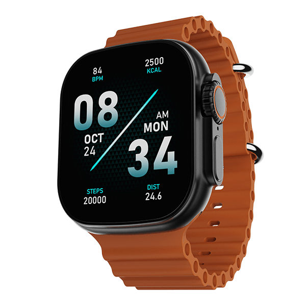 boAt Wave Glory | Smartwatch with 1.96"(4.97 cms) HD Display, BT Calling, 100+ Sports Modes, Premium Metal Body - Nalanda Enterprises