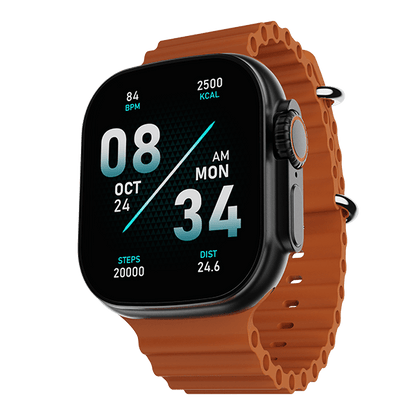 boAt Wave Glory | Smartwatch with 1.96"(4.97 cms) HD Display, BT Calling, 100+ Sports Modes, Premium Metal Body - Nalanda Enterprises