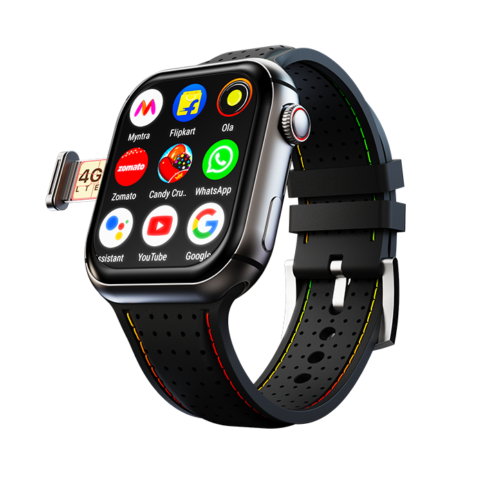 Fire-Boltt Dream WristPhone - 4G SIM/LTE/WiFi, Android OS, Play store unlimited apps, GPS Smartwatch (Midnight Steel Strap, Free Size) - Nalanda Enterprises