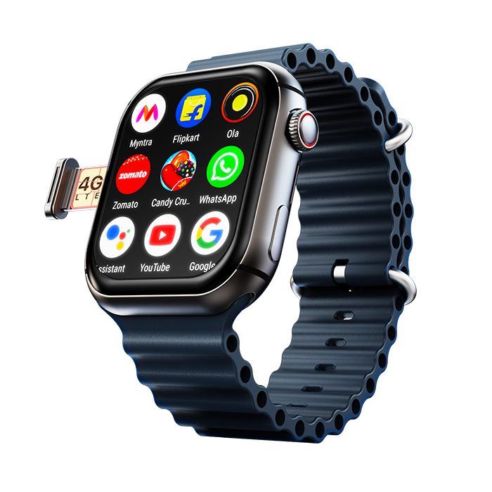 Fire-Boltt Dream WristPhone - 4G SIM/LTE/WiFi, Android OS, Play store unlimited apps, GPS Smartwatch (Midnight Steel Strap, Free Size) - Nalanda Enterprises