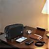 WIWU Phantom Fingerprint Lock Pouch Metal Dual Zipper + PU Leather Storage Bag
