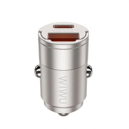 WiWU Wi-QC029 Nano Series 30W Fast Car Charger — Dual USB-C PD Fast Charging