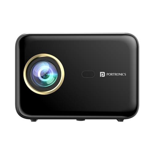 Portronics Beem 460 Smart LED Projector with 1080p Full HD, 4000 Lumens, Streaming Apps (Netflix, Prime Video, Hotstar), Automatic Focus, Auto Keystoning, Bluetooth, Wi-fi, 10W Speakers (Black) - Nalanda Enterprises