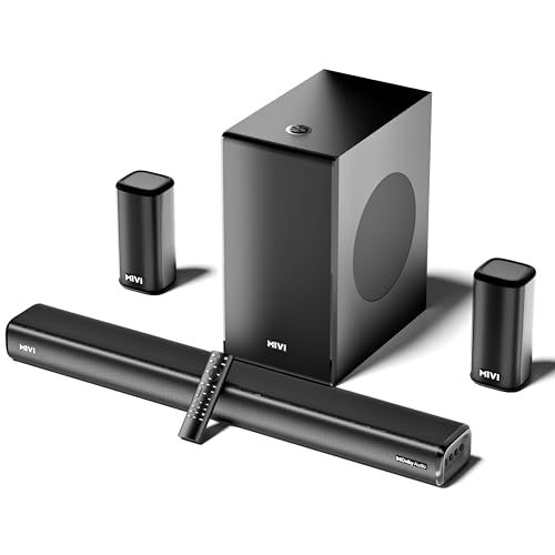 Mivi Nex 900 Dolby Audio Soundbar (New Launch)| 900W Signature Sound | 5.2 Channel Home Theatre System with Dual Subwoofers and Satellites | Nex Surround Sphere Tech | Bluetooth v5.3|B0G3B2V7TB