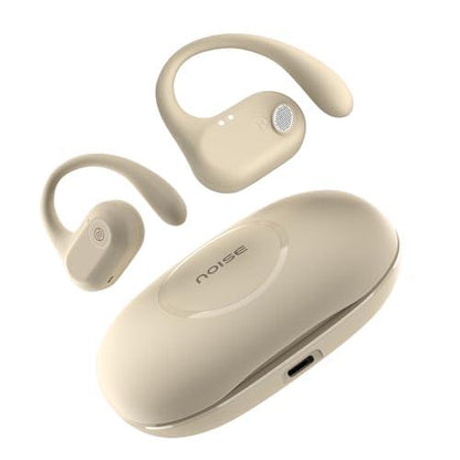 Noise Pure Pods Wireless Open Ear Earbuds with AirWave™ Technology,Up-to 80H Playtime,Quad Mic with ENC,16mm Neodymium Dynamic Driver,Detachable Pure Band,BTv5.3 (Power Black) - Nalanda Enterprises