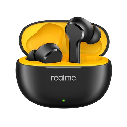 realme Earbuds T110 with Ai Enc for Calls, Upto 38 Hours of Playback and Fast Charging Bluetooth in Ear Headset (Punk Black, True Wireless) - Nalanda Enterprises