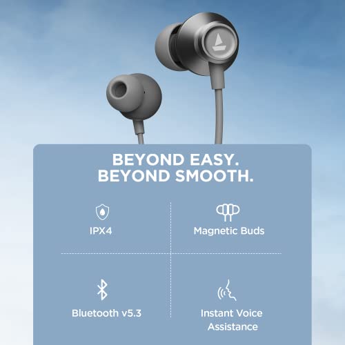 boAt Rockerz Apex Bluetooth Wireless in Ear Earphones with Spatial Bionic Sound Powered by Dirac Virtuo™, Touch Sensors, Beast™ Mode, ENx™ Tech,30H Playtime,ASAP™ Charge(Classic Grey)|B0BSWM33LV