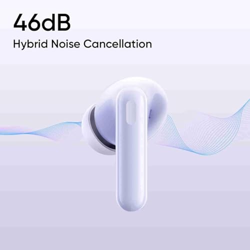 realme Buds T310 True Wireless in-Ear Earbuds with 46dB Hybrid ANC, 360° Spatial Audio, 12.4mm Dynamic Bass Driver, Upto 40Hrs Battery and Fast Charging (Vibrant Black)|B0DBGP48NW
