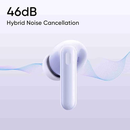realme Buds T310 True Wireless in-Ear Earbuds with 46dB Hybrid ANC, 360° Spatial Audio, 12.4mm Dynamic Bass Driver, Upto 40Hrs Battery and Fast Charging (Vibrant Black)|B0DBGP48NW