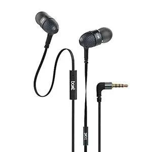 boAt BassHeads 220 in-Ear Super Extra Bass Wired Headphones, with Mic (Black) - Nalanda Enterprises