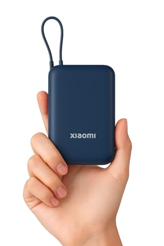 Xiaomi Pocket Power Bank 10000mAh 22.5W with Built-in Cable | Super Fast Charging PD |Smart 12 Layer Protection|Triple Output Ports|Supports Android,Apple, Tablets, Earbuds,Watch(MI Powerbank),Blue - Nalanda Enterprises