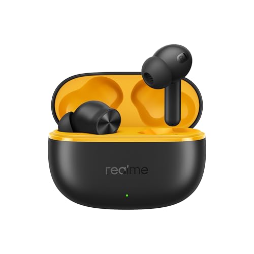 realme Earbuds T110 with Ai Enc for Calls, Upto 38 Hours of Playback and Fast Charging Bluetooth in Ear Headset (Punk Black, True Wireless)|B0D212YMD7