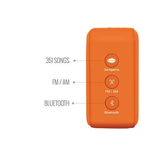 Carvaan Saregama Mini 2.0 Shrimad Bhagavad Gita- Music Player with Bluetooth/FM/AM/AUX (Saffron Orange) - Nalanda Enterprises