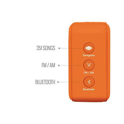 Carvaan Saregama Mini 2.0 Shrimad Bhagavad Gita- Music Player with Bluetooth/FM/AM/AUX (Saffron Orange) - Nalanda Enterprises