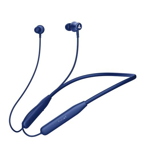 boAt Rockerz 111 Bluetooth Wireless Neckband with Up to 40 Hrs Playtime, Dual Device Pairing, Enx Tech, Beast Mode, ASAP Charging, Btv5.3, Ipx5,Type-C Interface & Magnetic in Ear Buds(Active Black) - Nalanda Enterprises