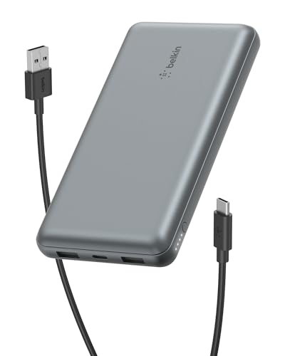 Belkin 20000 mAh Power Bank | Super Fast Charging | USB-C PD Port | 15W Charging for iPhone Series (16, 16 Pro Max), Samsung Galaxy, Google Pixel & More | 2 Years Warranty | Grey - Nalanda Enterprises