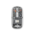 WIWU Tri-Mode Wireless Mouse USB C Rechargeable, Transparent Design, Silent Click USB Receiver & Type C Adapter - Ergonomic for Computer, Laptop - Stylish & Efficient (Crystal Grey) (Crystal Grey)