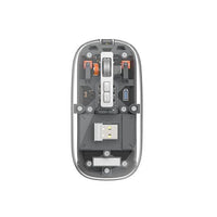 WIWU Tri-Mode Wireless Mouse USB C Rechargeable, Transparent Design, Silent Click USB Receiver & Type C Adapter - Ergonomic for Computer, Laptop - Stylish & Efficient (Crystal Grey) (Crystal Grey) - Nalanda Enterprises