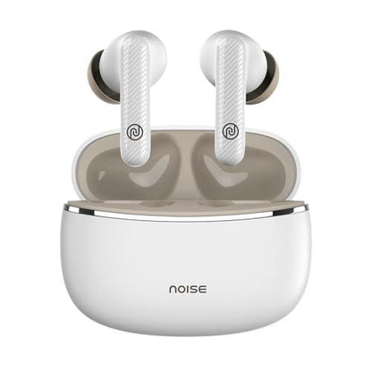 Noise Aura Buds in-Ear Truly Wireless Earbuds with 60H of Playtime, Quad Mic with ENC, Dual Device Pairing, Instacharge(10 min=150 min),12mm Polymer Composite Driver,BT v5.3(Aura White) - Nalanda Enterprises