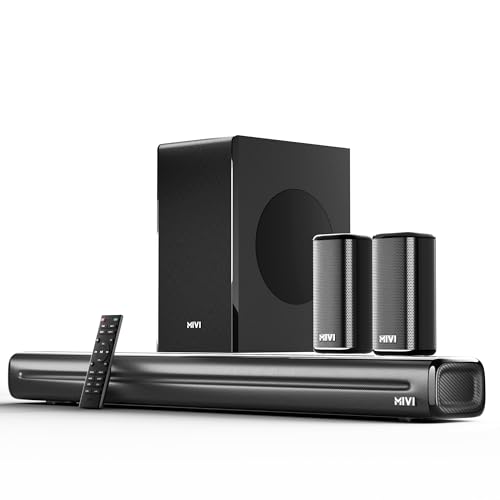 Mivi Fort Hip-Hop 6000 Home Theatre [2025 Latest Launch], 600 Watts Soundbar with cinematic sound, 5.1 Channel, Multiple EQ & Input Modes, BT v5.3, Remote Accessibility, Made in India Sound bar for TV - Nalanda Enterprises