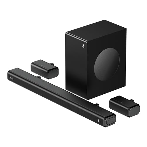 Boat 2025 Launch Aavante Prime 5.1 7050D, Dolby Audio, 700W Signature Sound, 5.1CH with Wireless Subwoofer & Wireless Satellites, Bluetooth Sound bar, Home Theatre Soundbar Speaker (Premium Black)|B0FLYD83H7