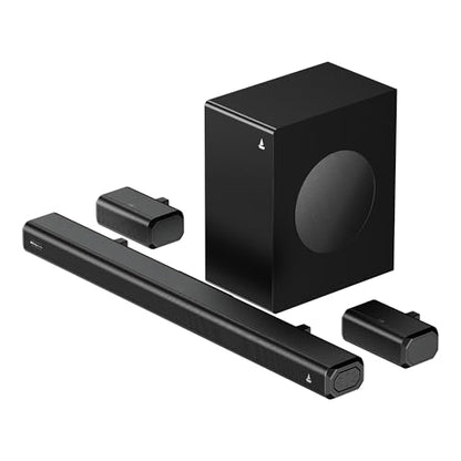 Boat 2025 Launch Aavante Prime 5.1 7050D, Dolby Audio, 700W Signature Sound, 5.1CH with Wireless Subwoofer & Wireless Satellites, Bluetooth Sound bar, Home Theatre Soundbar Speaker (Premium Black)|B0FLYD83H7