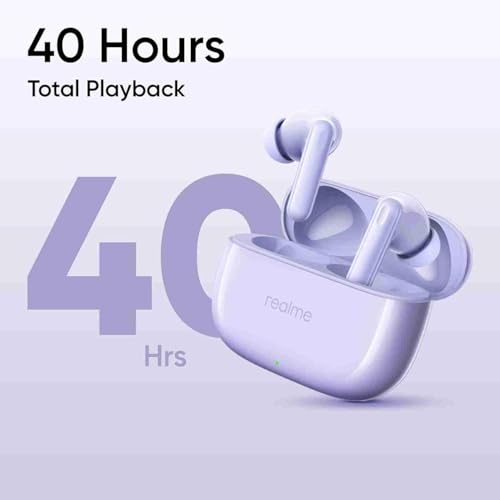 realme Buds T310 True Wireless in-Ear Earbuds with 46dB Hybrid ANC, 360° Spatial Audio, 12.4mm Dynamic Bass Driver, Upto 40Hrs Battery and Fast Charging (Vibrant Black)|B0DBGP48NW