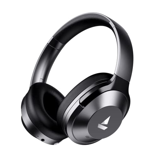 boAt Nirvana 751 ANC,65Hrs Battery,Hybrid (~33dB),Fast Charge,Ambient Sound Mode,Button Controls,Immersive Sound,Carry Pouch,Bluetooth Over Ear Headphones,Wireless Headphone with Mic(Gunmetal Grey) - Nalanda Enterprises