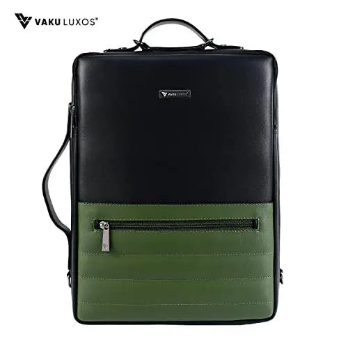 Vaku Luxos ® BARCELONA Laptop Messenger Bag| Briefcase for Men and Women with Premium Collection Sleeve for Macbook 13"|14" with highly durable Straps (Black & Green) - Nalanda Enterprises
